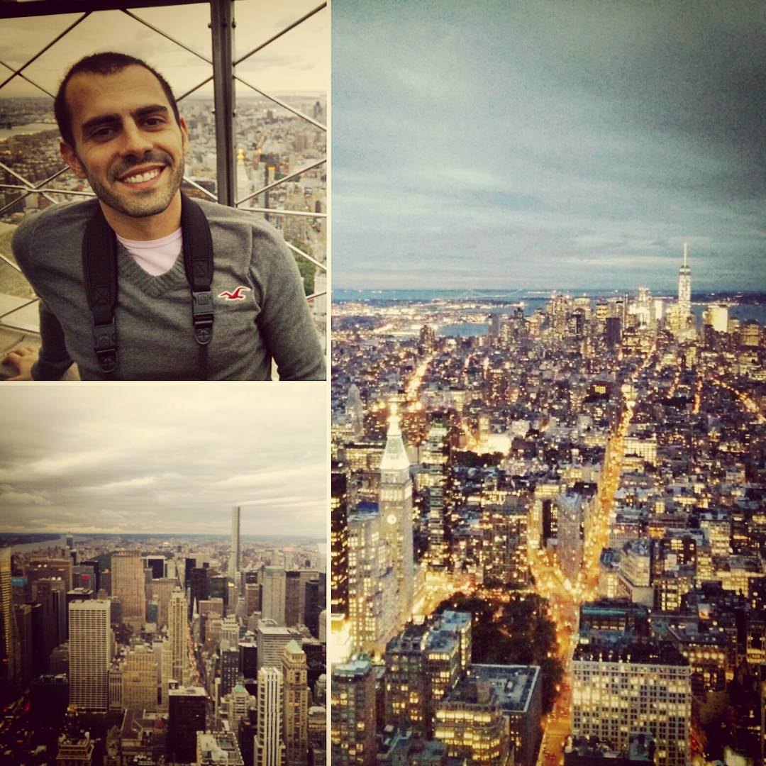 I'm on #top of the world hey - #NewYork #skyscraper #empirestatebuilding #view #newyorkcity #night #sunset #beard #lights #layout