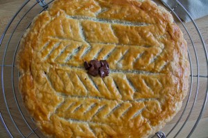 Galette des rois with chocolate ganache