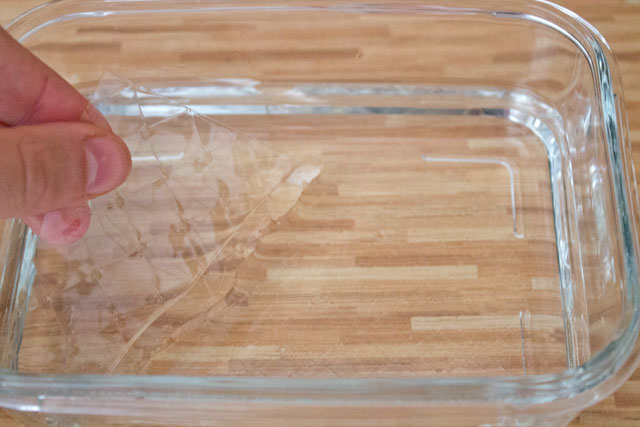 Soaking sheet gelatin in cold water